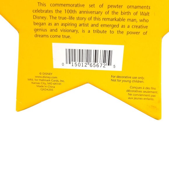 Vintage 2001 Walt Disney 100th Hallmark Keepsake Ornaments in Box SET OF 5 - Picture 13 of 14